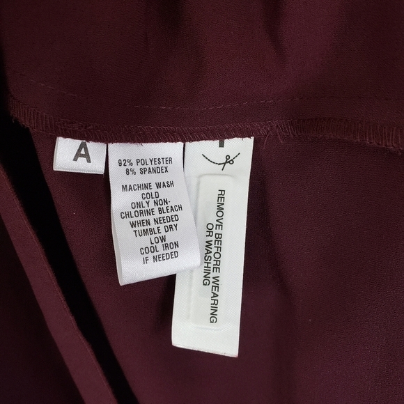 Ann taylor burgundy plunge neckline dress - Picture 7 of 7